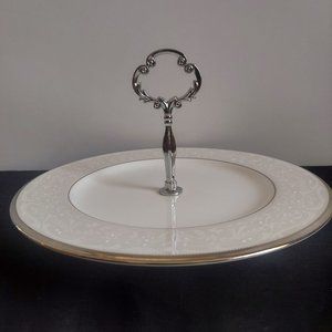 Noritake Silver Palace Handled Tray w/Silver Hardware